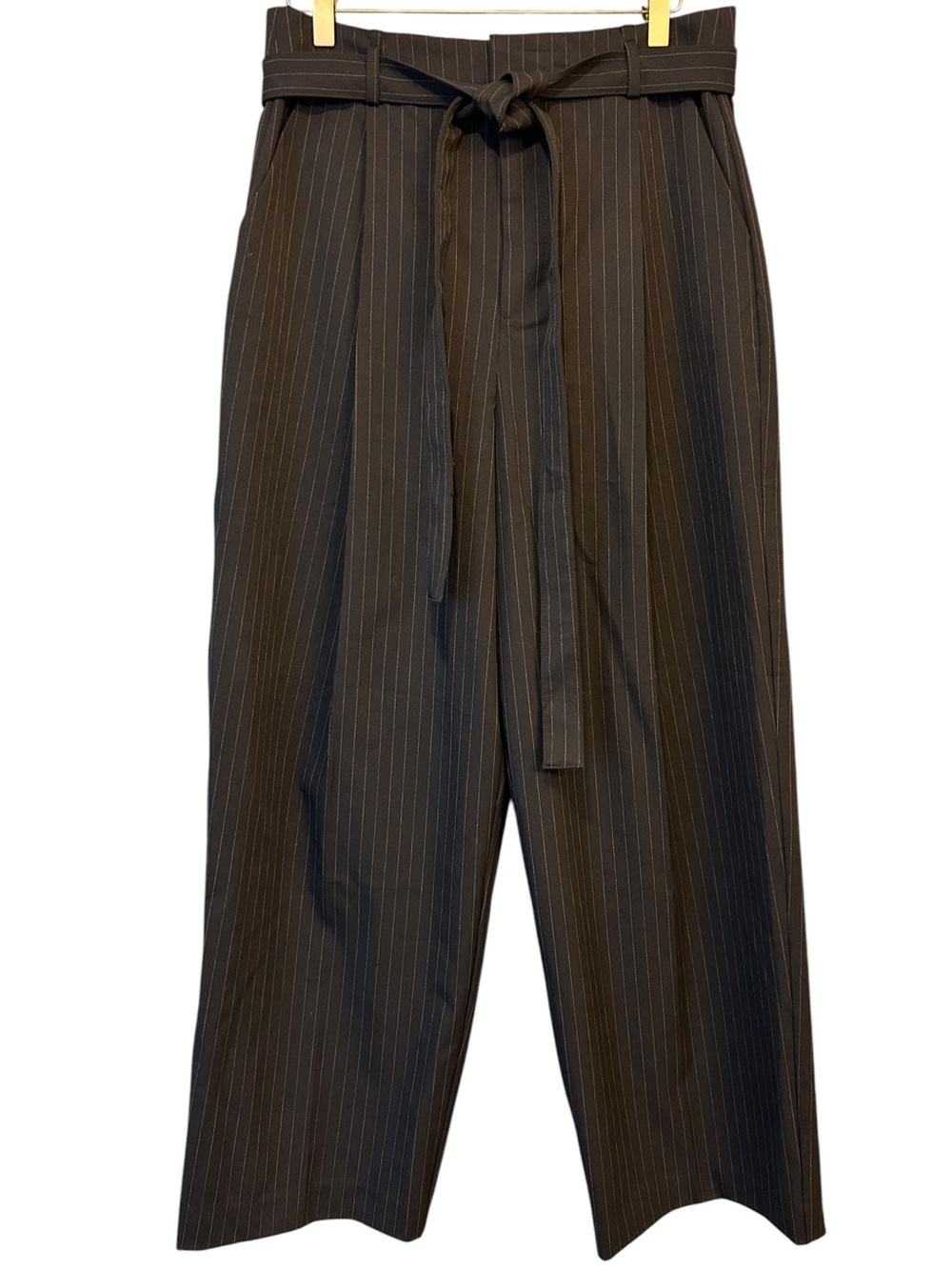 Zara High-Waisted Wide-Leg Pinstripe Trousers
